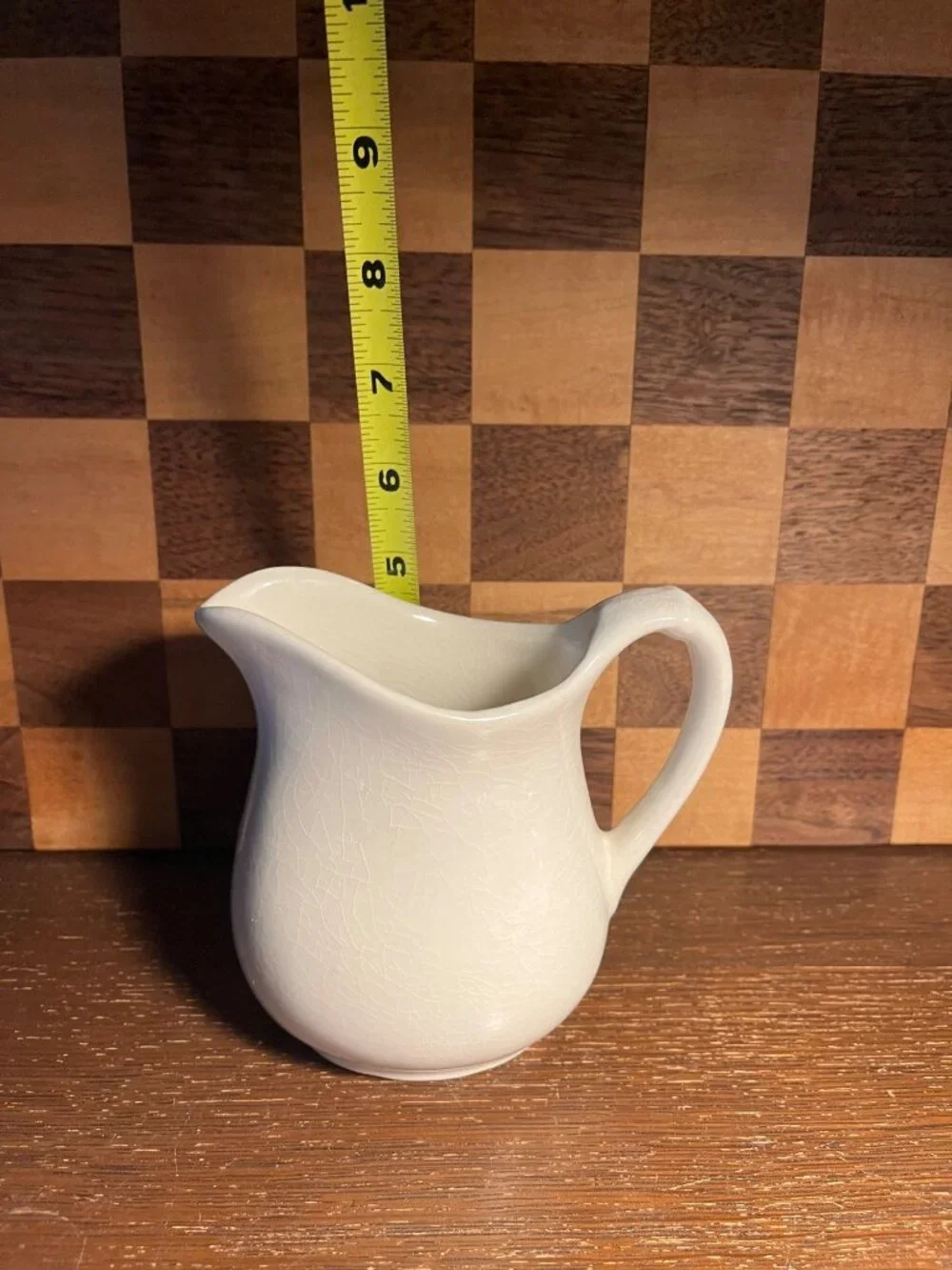 Small Ironstone Restaurant Ware Creamer Pitcher A595, crazing, imperfections